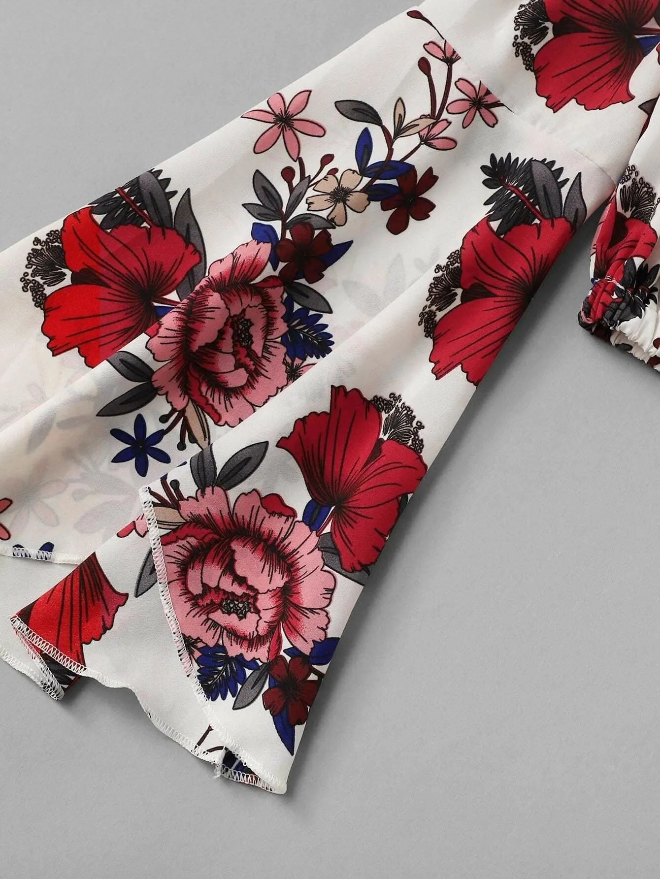 All Over Print Asymmetrical Half Sleeve Off The Shoulder Crop Plus Size Blouse