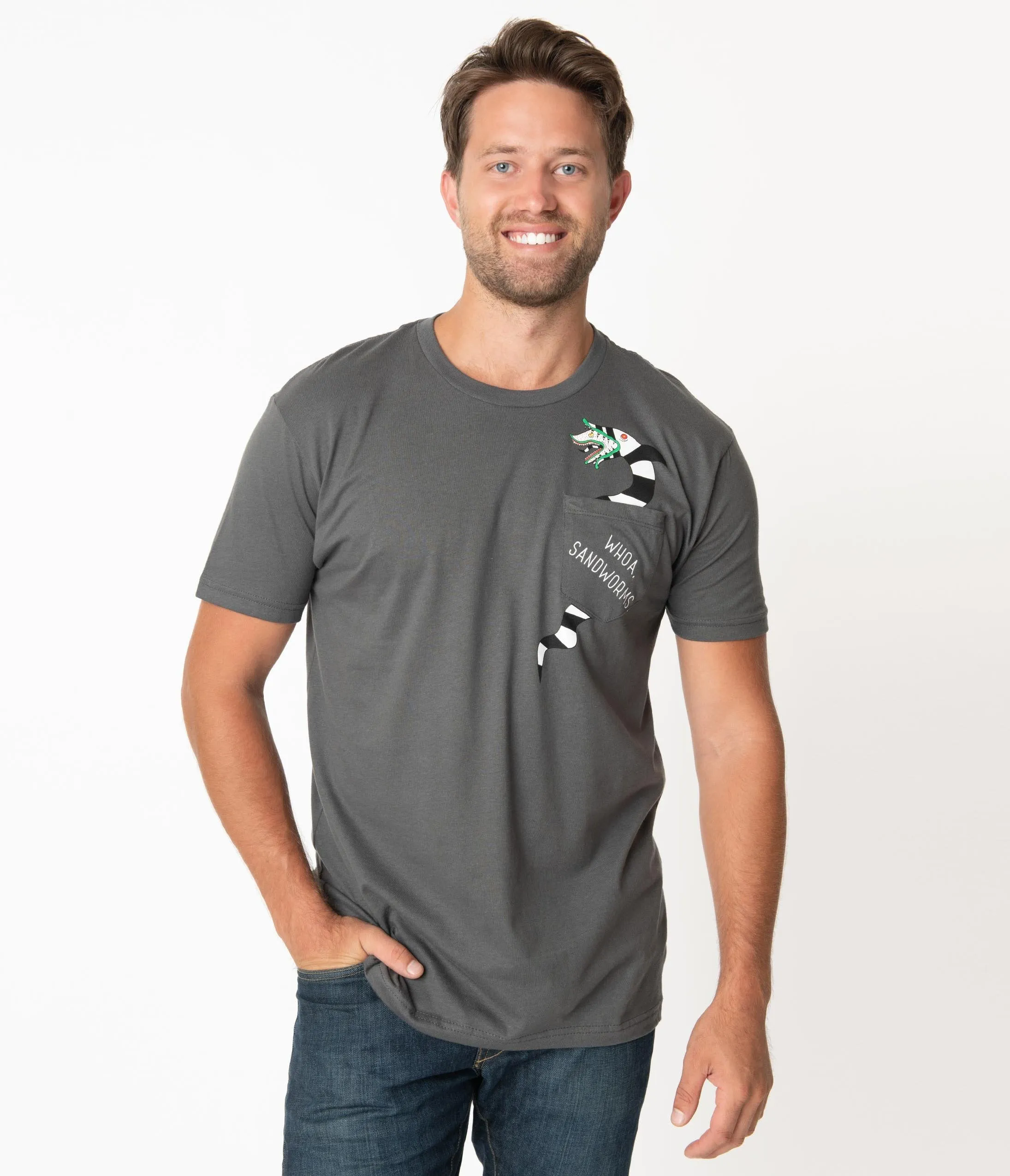 Beetlejuice x Unique Vintage Whoa Sandworms Mens Tee