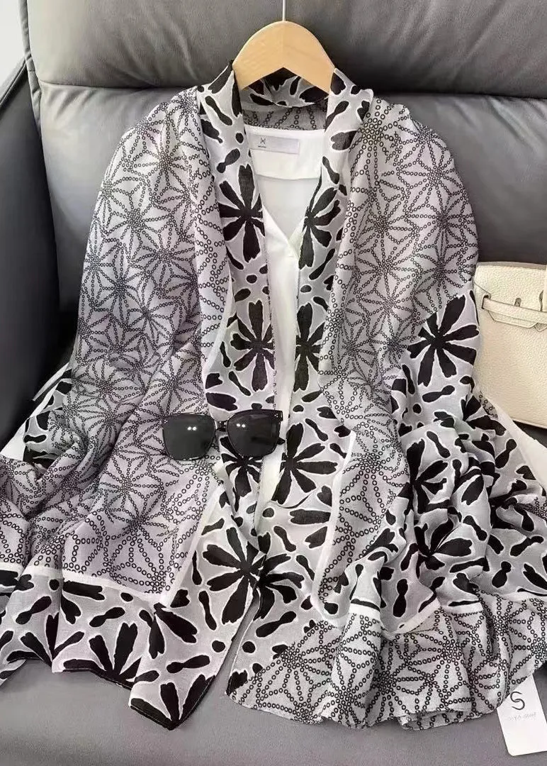 Boutique Yellow Print Cozy Versatile Cotton Shawl ML2249