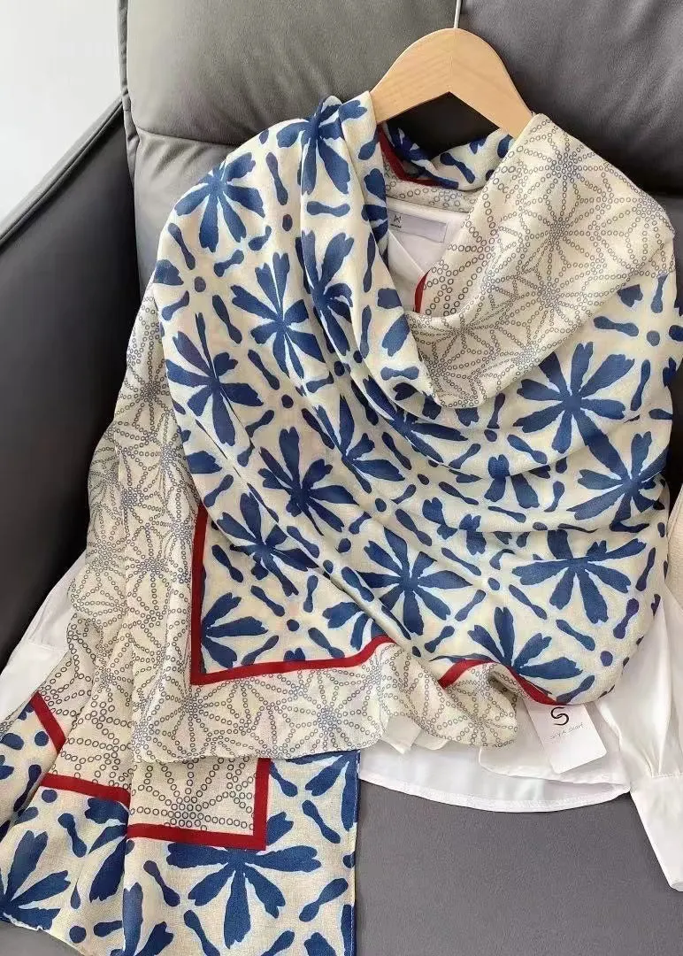 Boutique Yellow Print Cozy Versatile Cotton Shawl ML2249