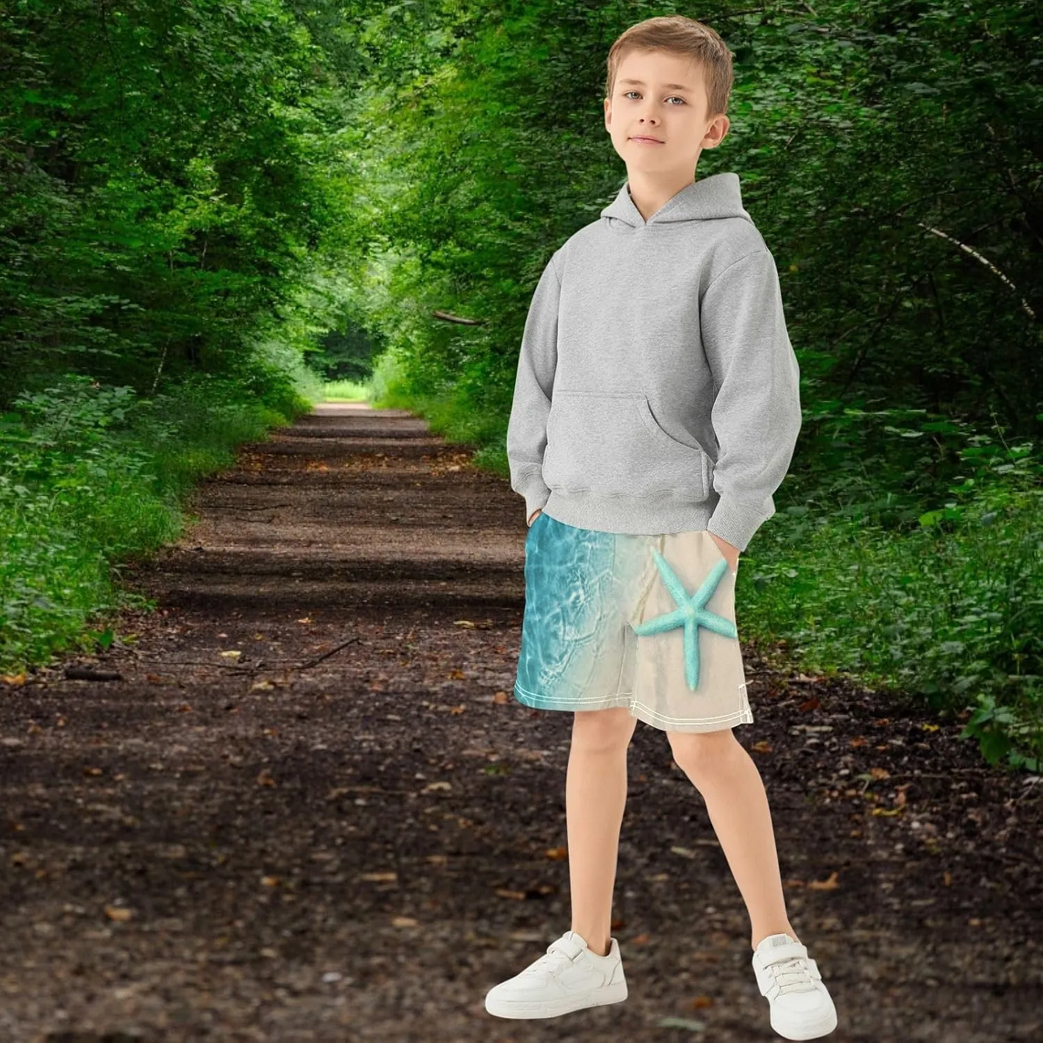 Boys Athletic Shorts Size 7-15 Boys' Casual Shorts with Pockets Elastic Waist Summer Kids Bottom for Sports Homewear