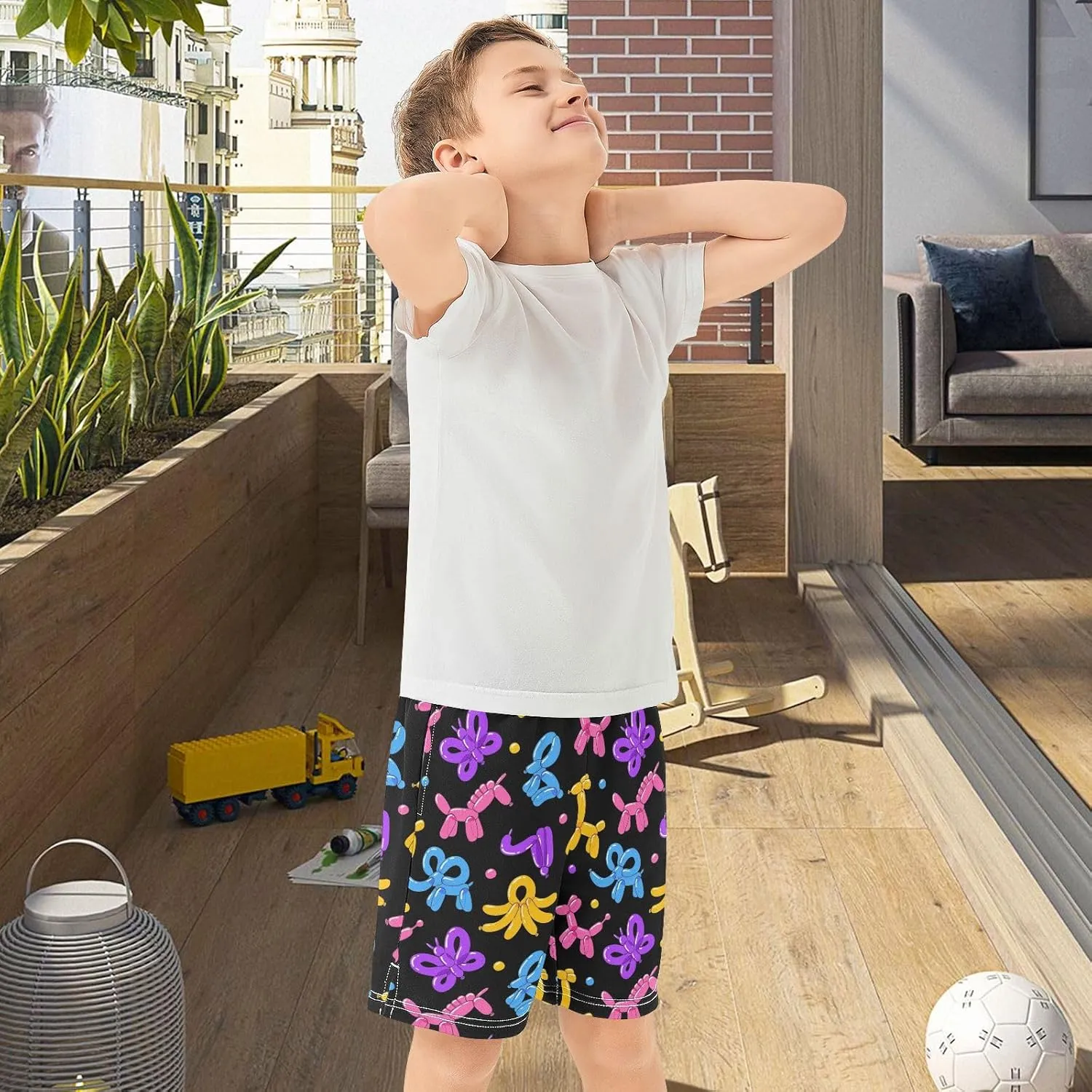 Boys Athletic Shorts Size 7-15 Boys' Casual Shorts with Pockets Elastic Waist Summer Kids Bottom for Sports Homewear