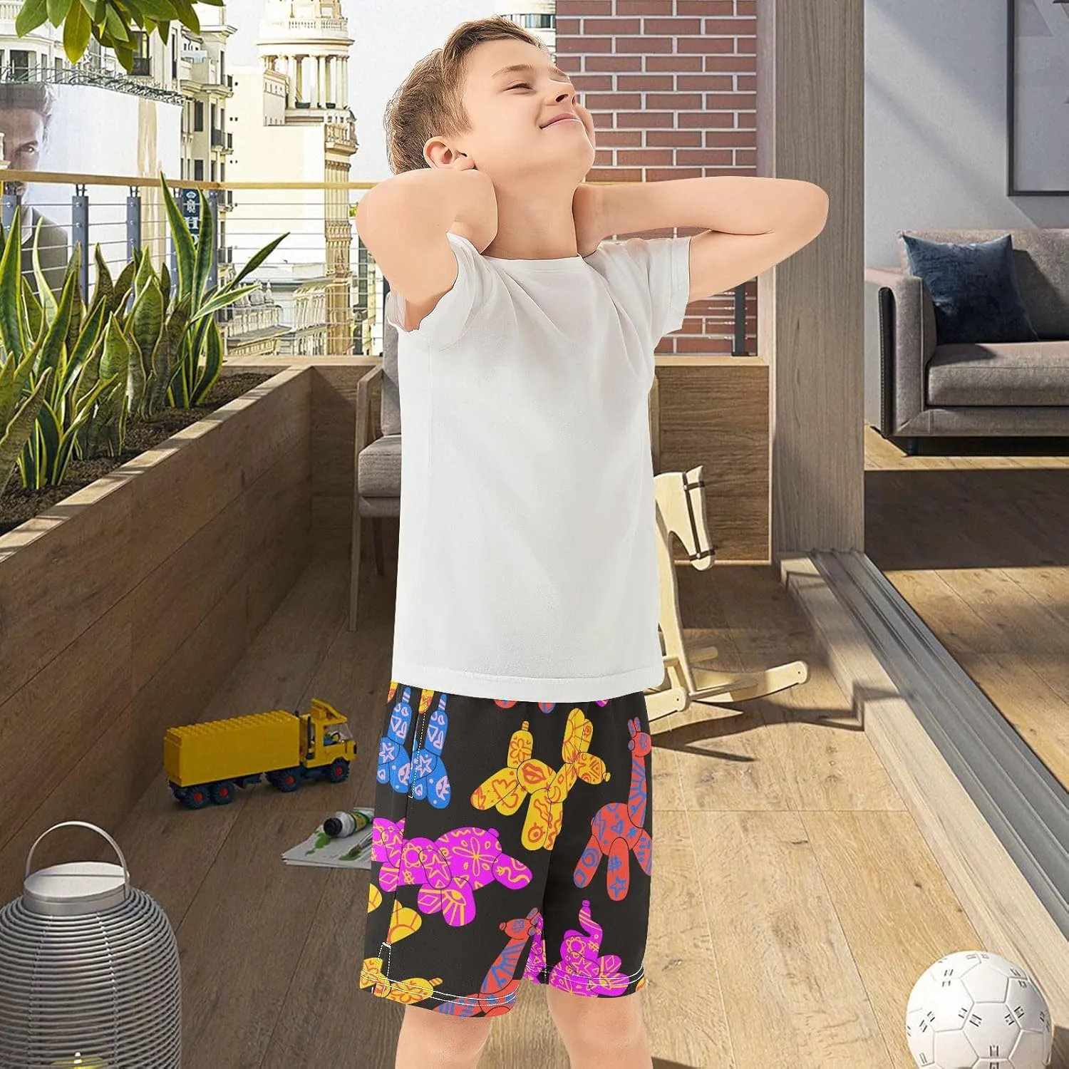 Boys Athletic Shorts Size 7-15 Boys' Casual Shorts with Pockets Elastic Waist Summer Kids Bottom for Sports Homewear