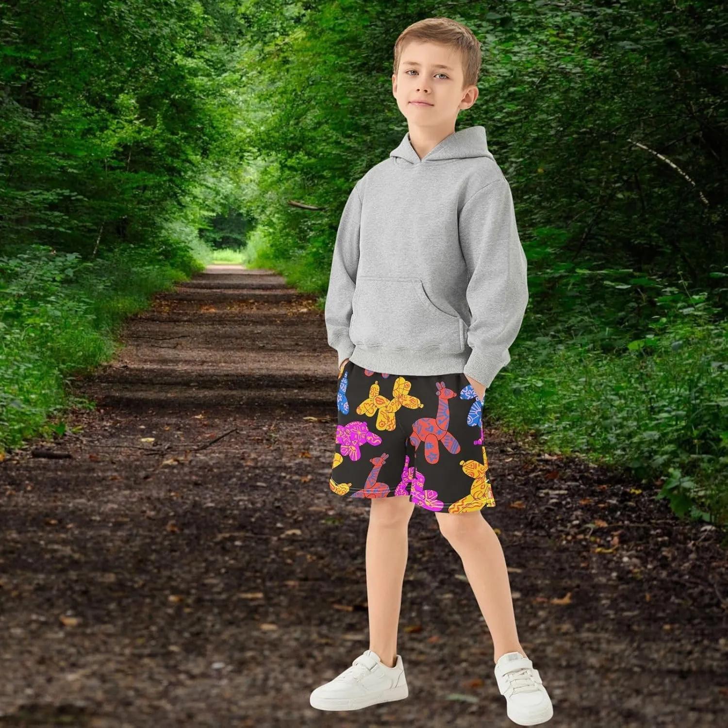 Boys Athletic Shorts Size 7-15 Boys' Casual Shorts with Pockets Elastic Waist Summer Kids Bottom for Sports Homewear