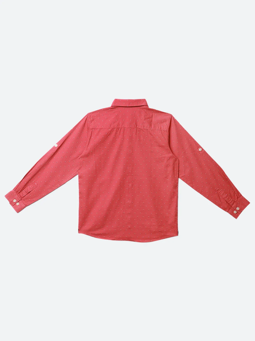Boy's Dark Peach Full Sleeves Shirt