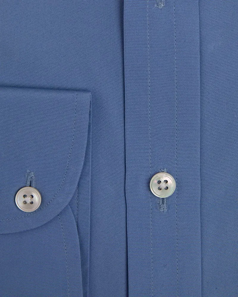 Contemporary Fit, Cutaway Collar, Two Button Cuff in Plain Mid Blue