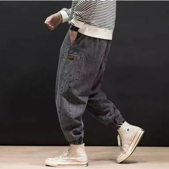 Elastic Waist Baggy Joggers Jeans