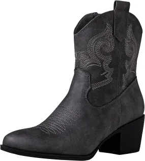 GLOBALWIN Women's The Western Wear Fashion Cowboy Cowgirl Free Birds Country Concert Disco Outfits Low Heel Walking Boots For Ladies