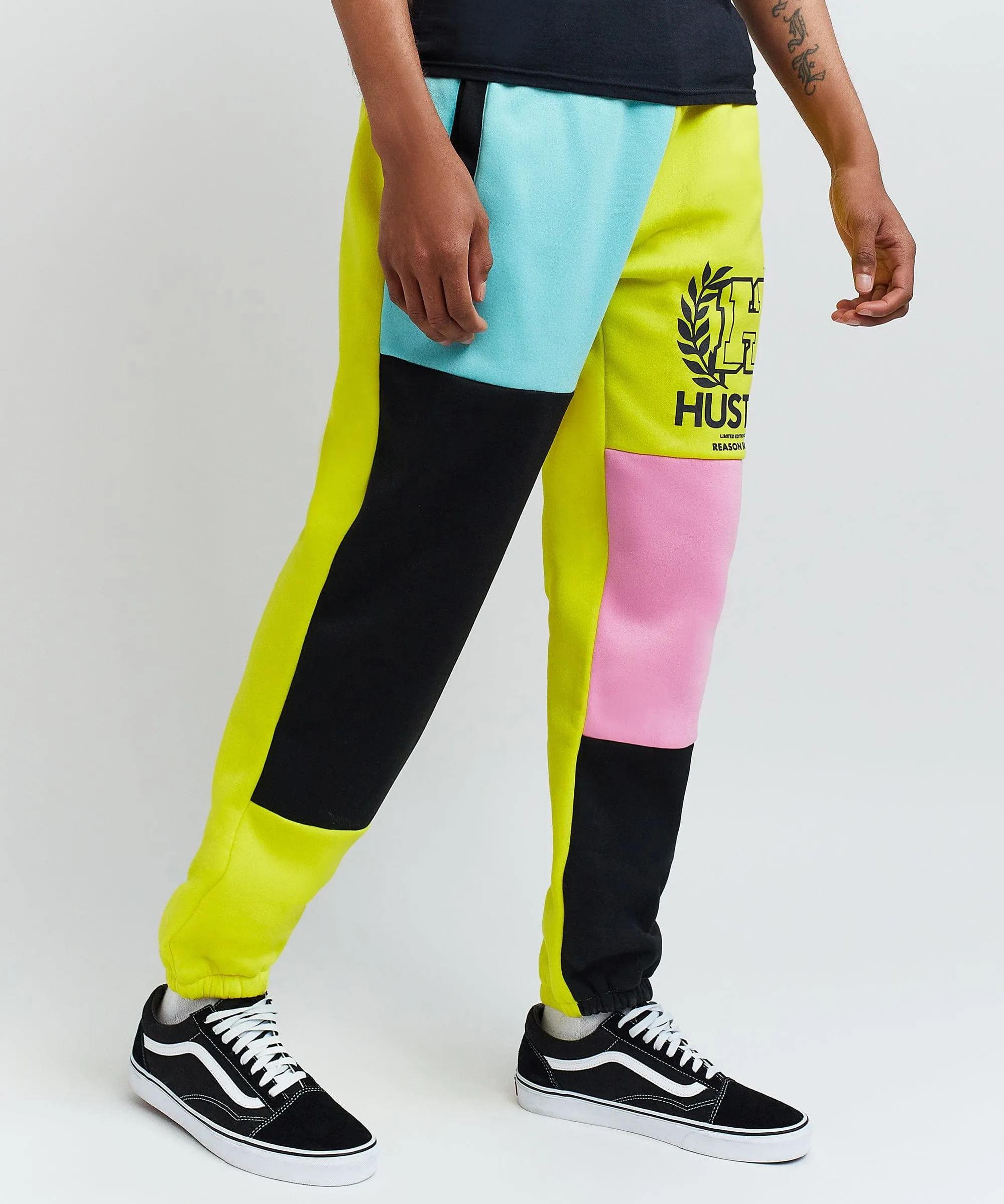 Hustler Emblem Color Block Logo Jogger