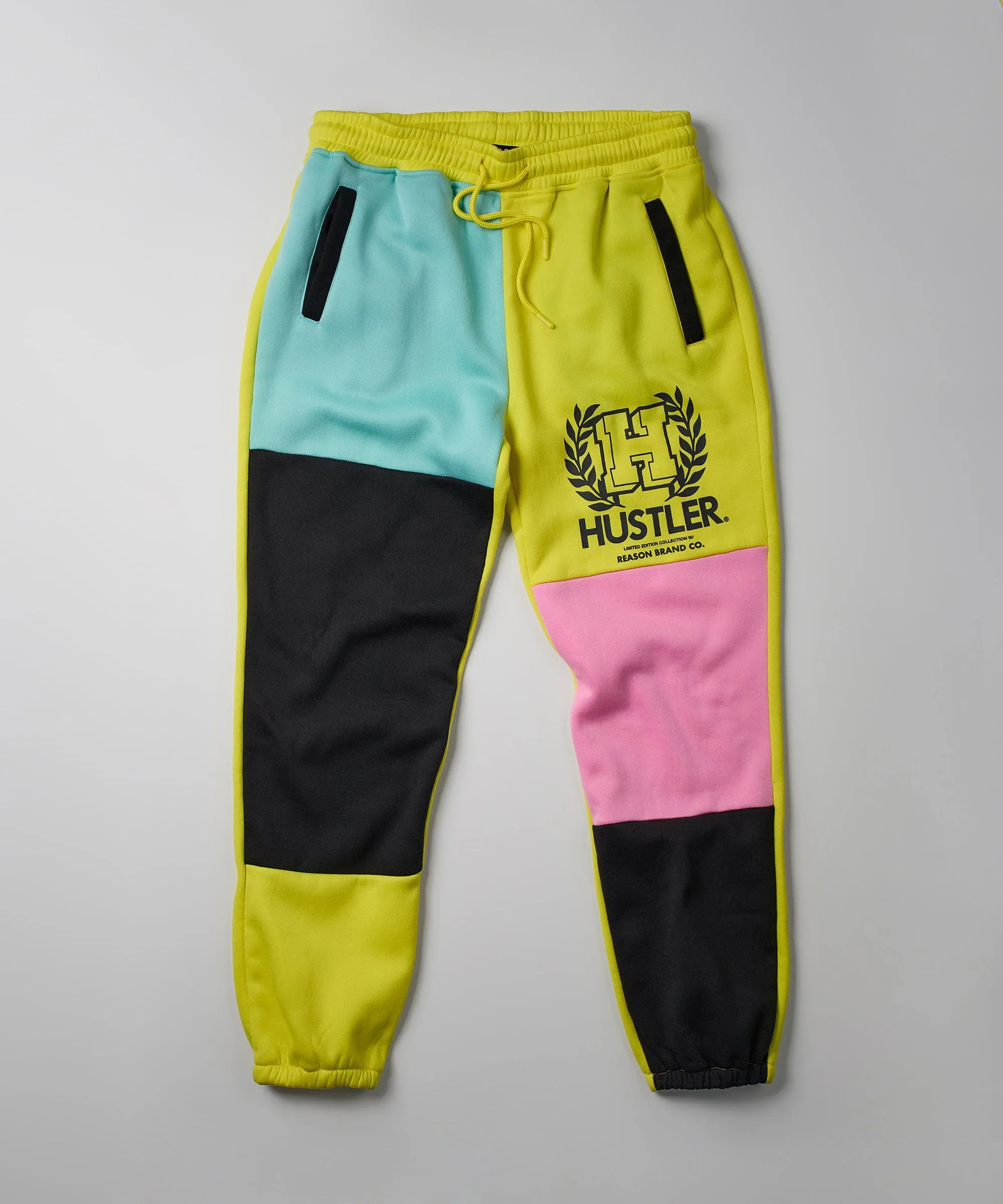 Hustler Emblem Color Block Logo Jogger