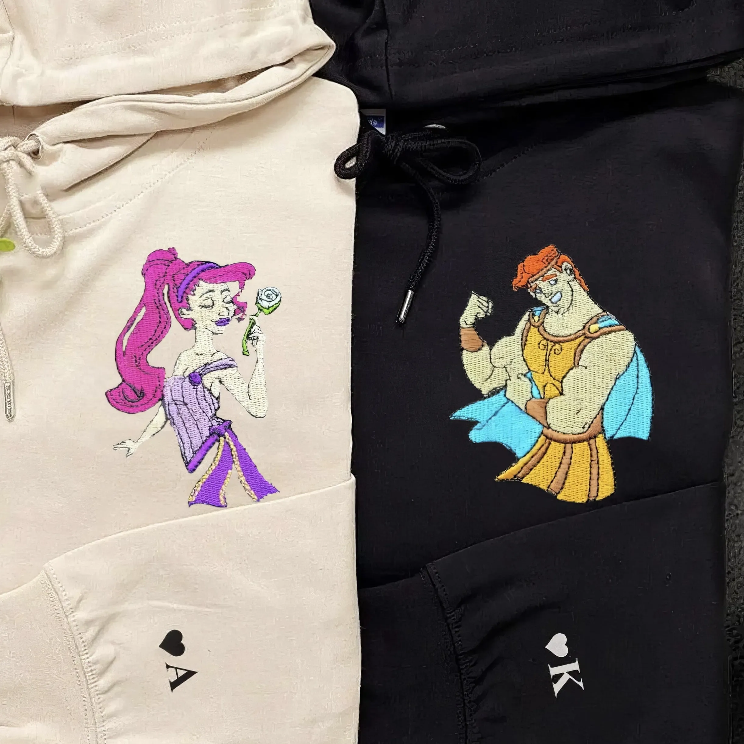 Matching Couple Hoodies - Hercules Custom Embroidered Couples Matching Hoodies