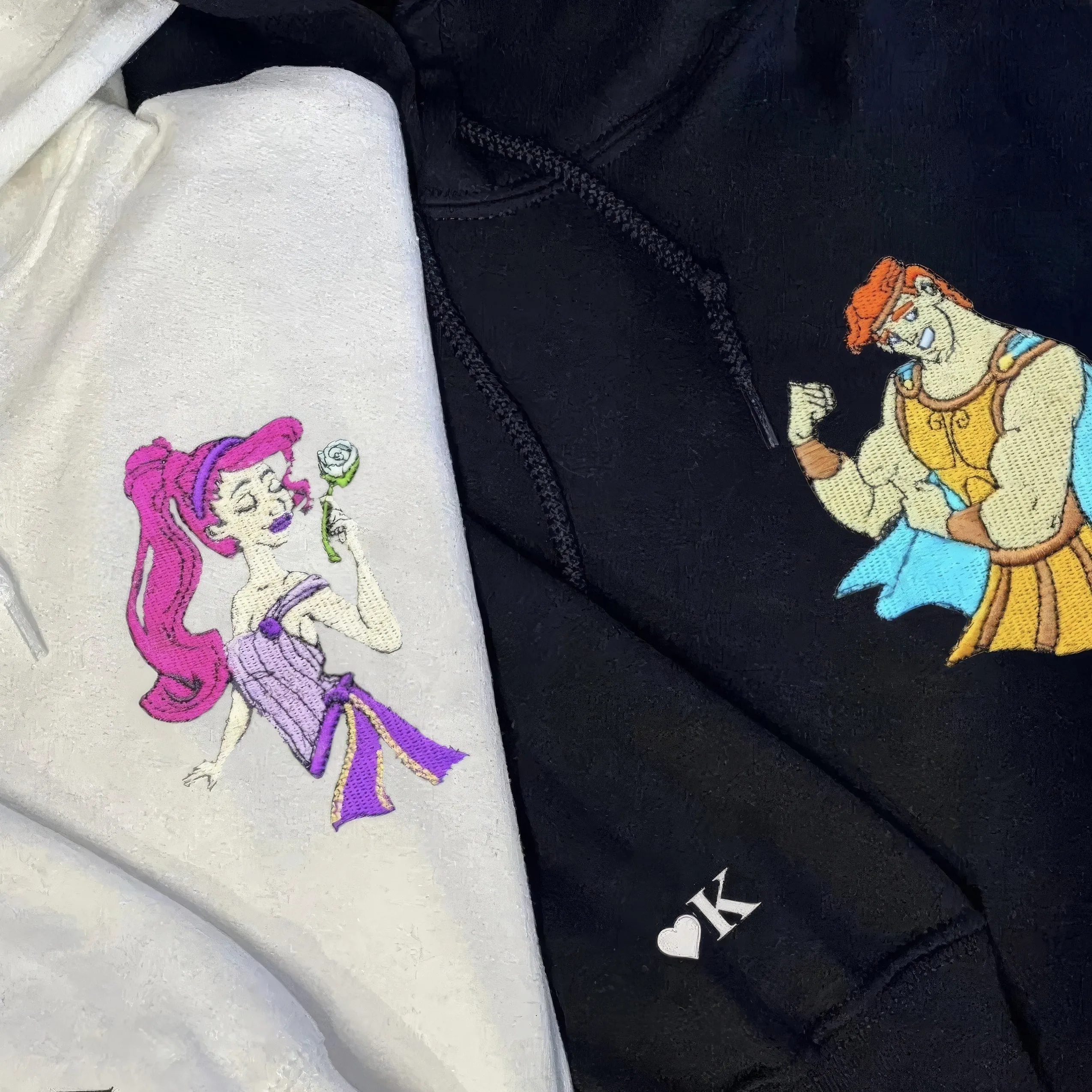 Matching Couple Hoodies - Hercules Custom Embroidered Couples Matching Hoodies