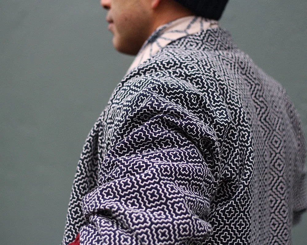 Modern Hitomezashi Dougi Jacket, Navy