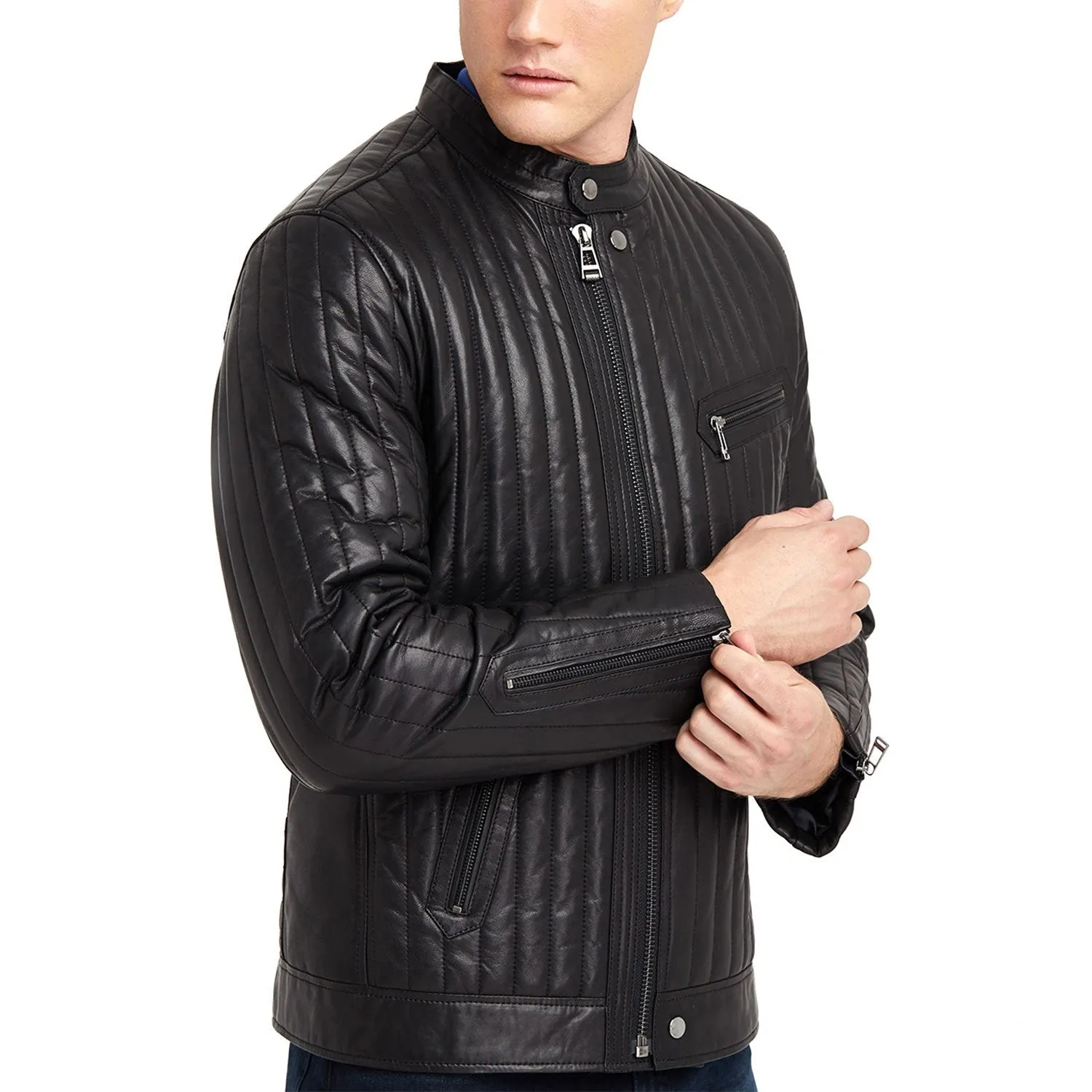 Newline Fashion Hartwell Biker Leather Jacket - Black