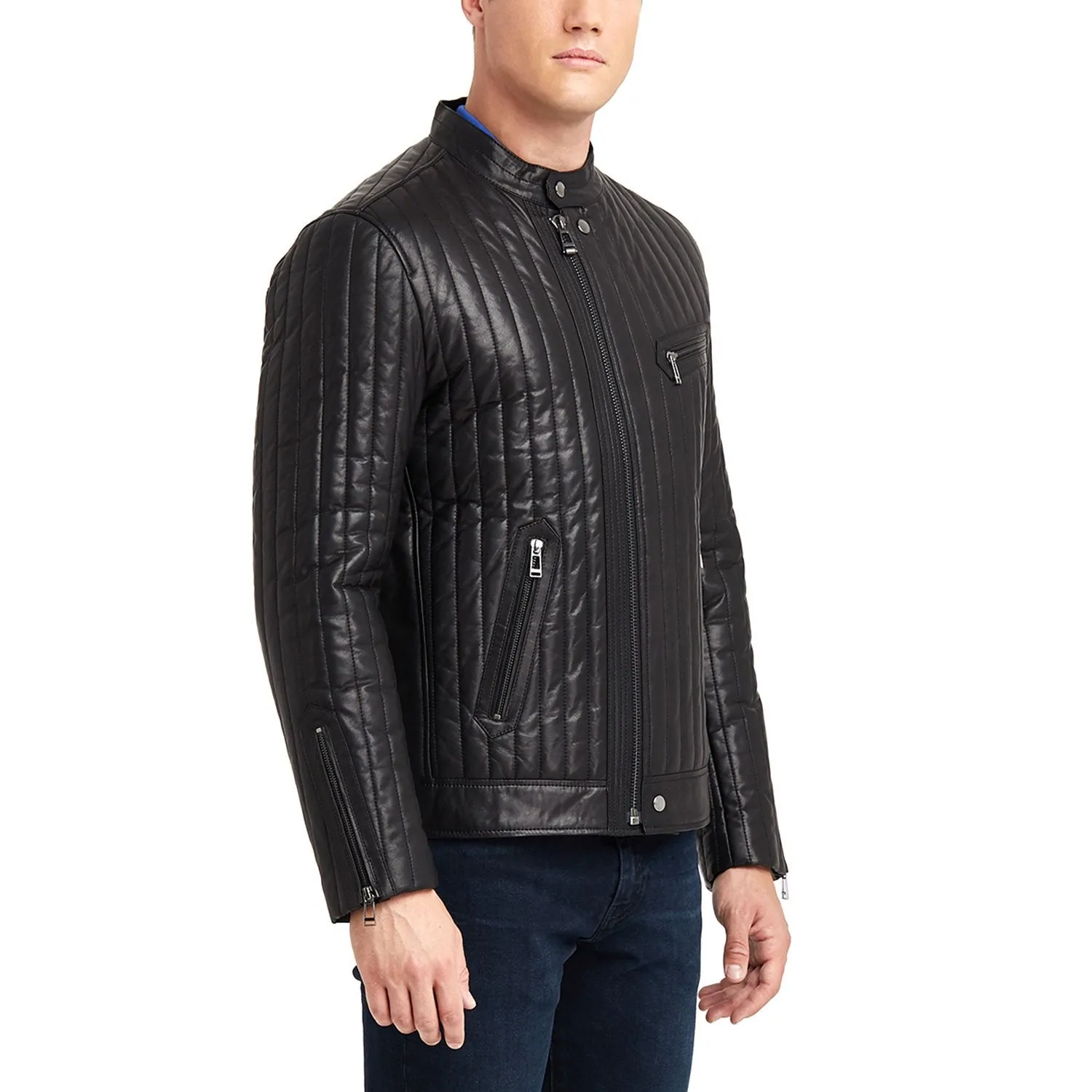 Newline Fashion Hartwell Biker Leather Jacket - Black
