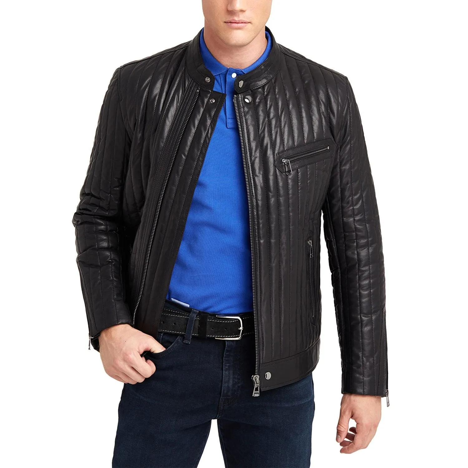 Newline Fashion Hartwell Biker Leather Jacket - Black