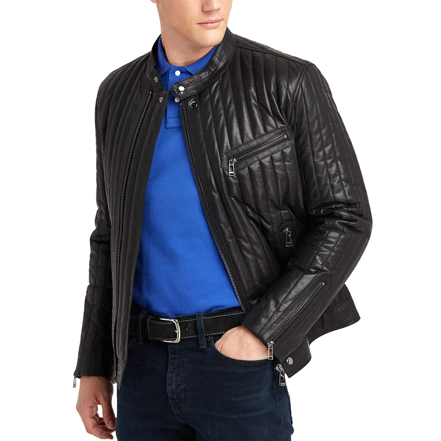 Newline Fashion Hartwell Biker Leather Jacket - Black