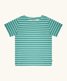 Piccalilly Aqua Green Stripe Building Block T-Shirt