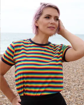 Retro Rainbow Brights Repeat Striped T Shirt