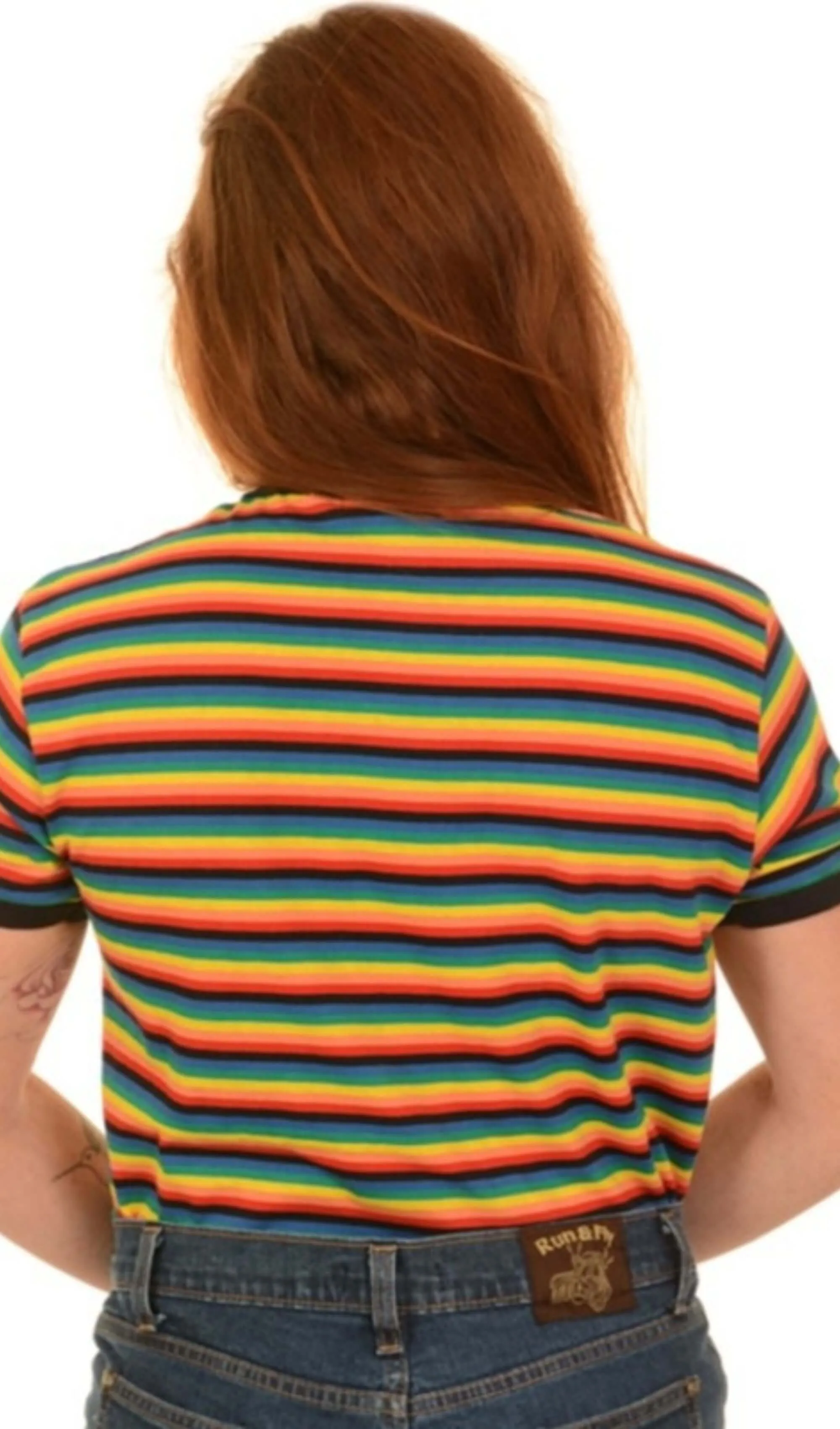 Retro Rainbow Brights Repeat Striped T Shirt