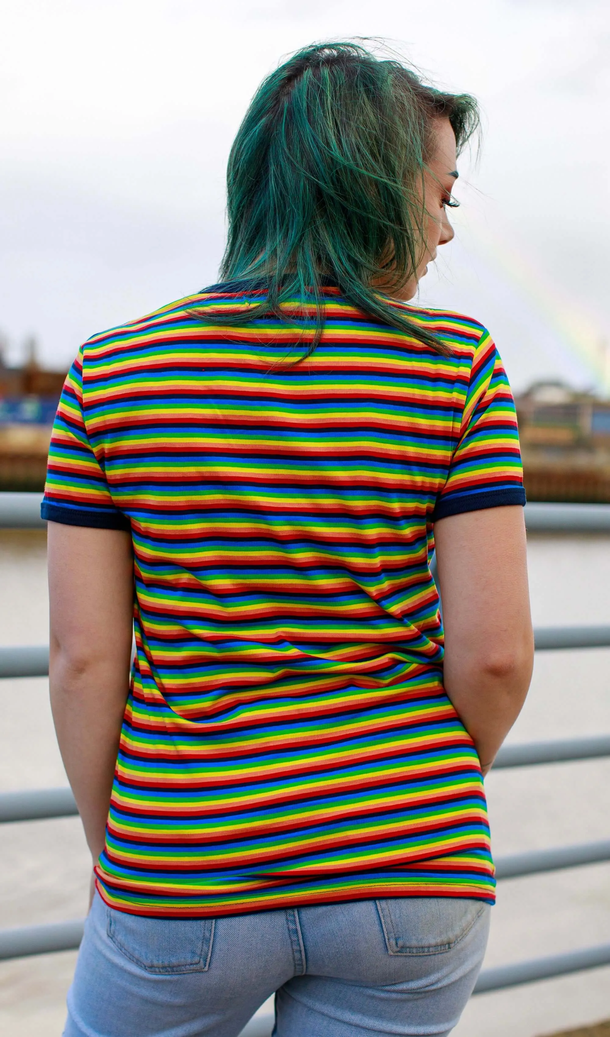 Retro Rainbow Brights Repeat Striped T Shirt