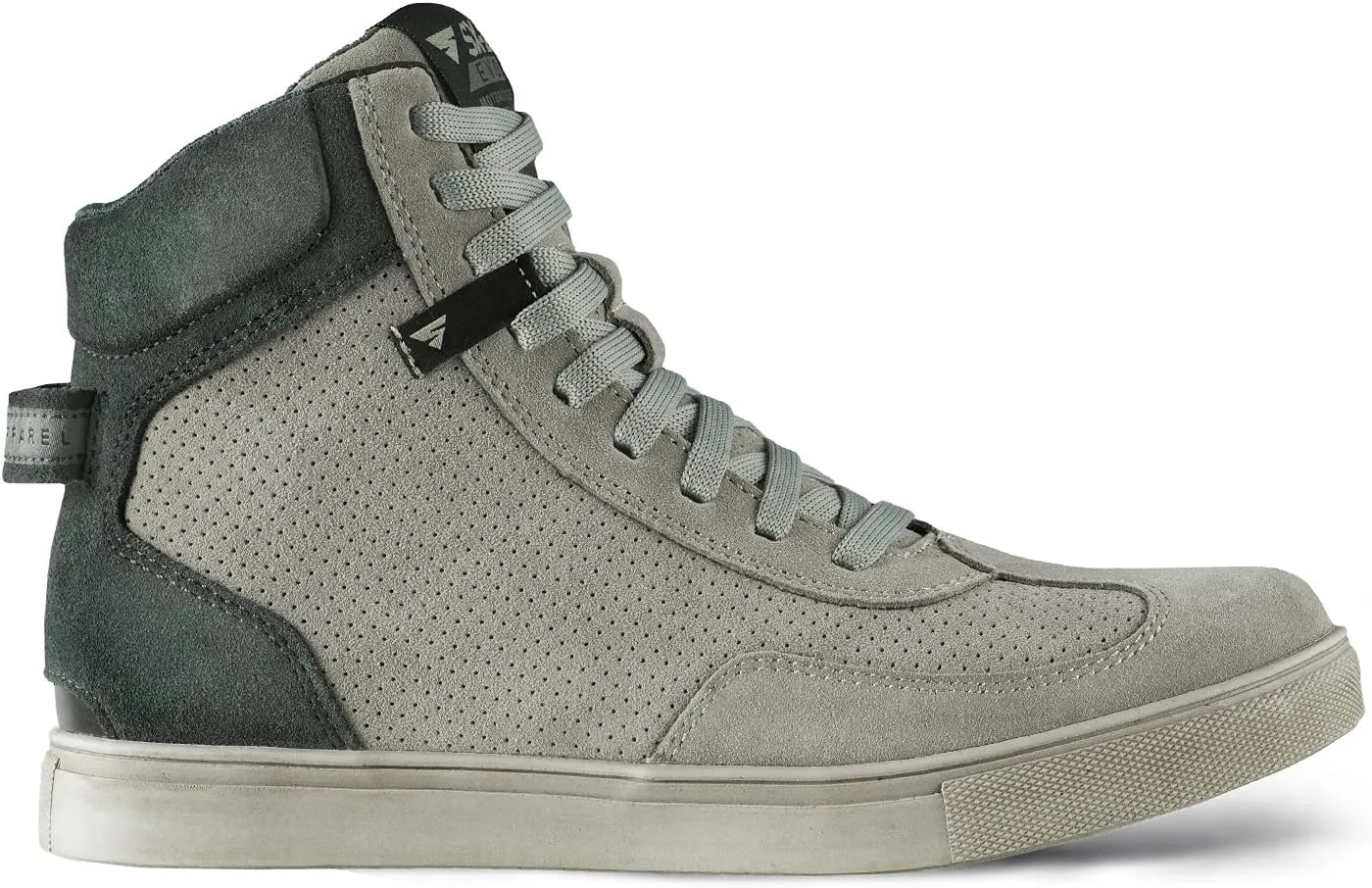 SHIMA SX-2 EVO Men's Motorcycle Shoes/Boots: Reinforced Leather, 4 Colors, TPU & ArmorPlus Ankle Safety, Breathable Suede & 3D Mesh, Anti-Slip Sole (Grey, 13)