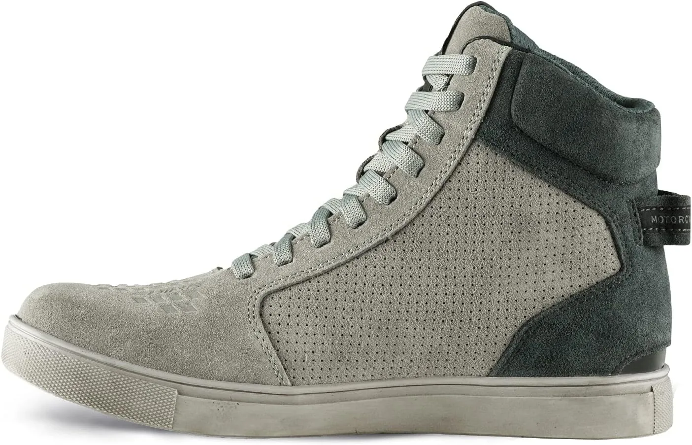 SHIMA SX-2 EVO Men's Motorcycle Shoes/Boots: Reinforced Leather, 4 Colors, TPU & ArmorPlus Ankle Safety, Breathable Suede & 3D Mesh, Anti-Slip Sole (Grey, 13)