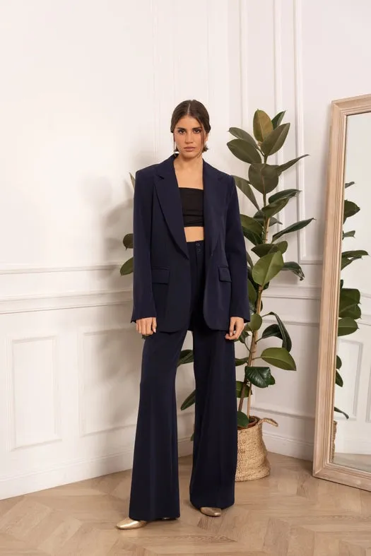 Timeless Plain Oversized Jacket Navy