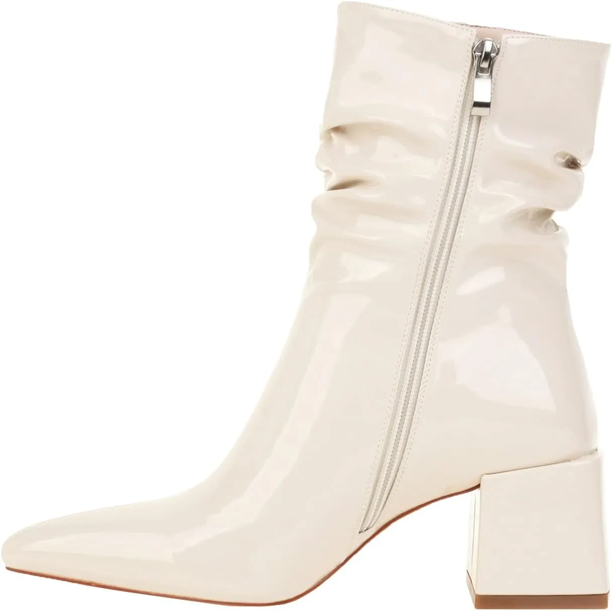 vivianly Pointed Toe Ankle Boot Mid-Calf Boots Chunky Block Heel Booties for Women