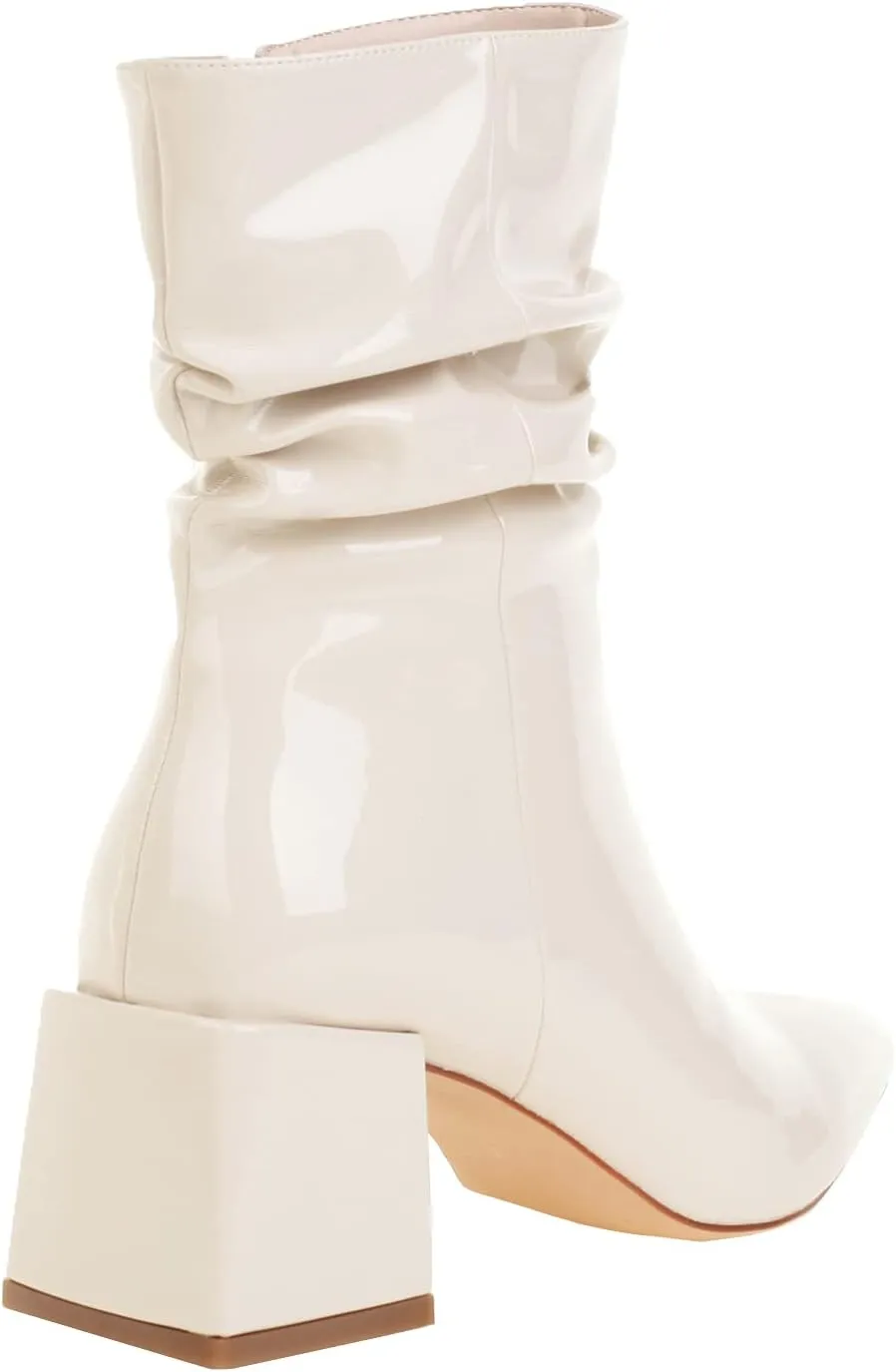 vivianly Pointed Toe Ankle Boot Mid-Calf Boots Chunky Block Heel Booties for Women