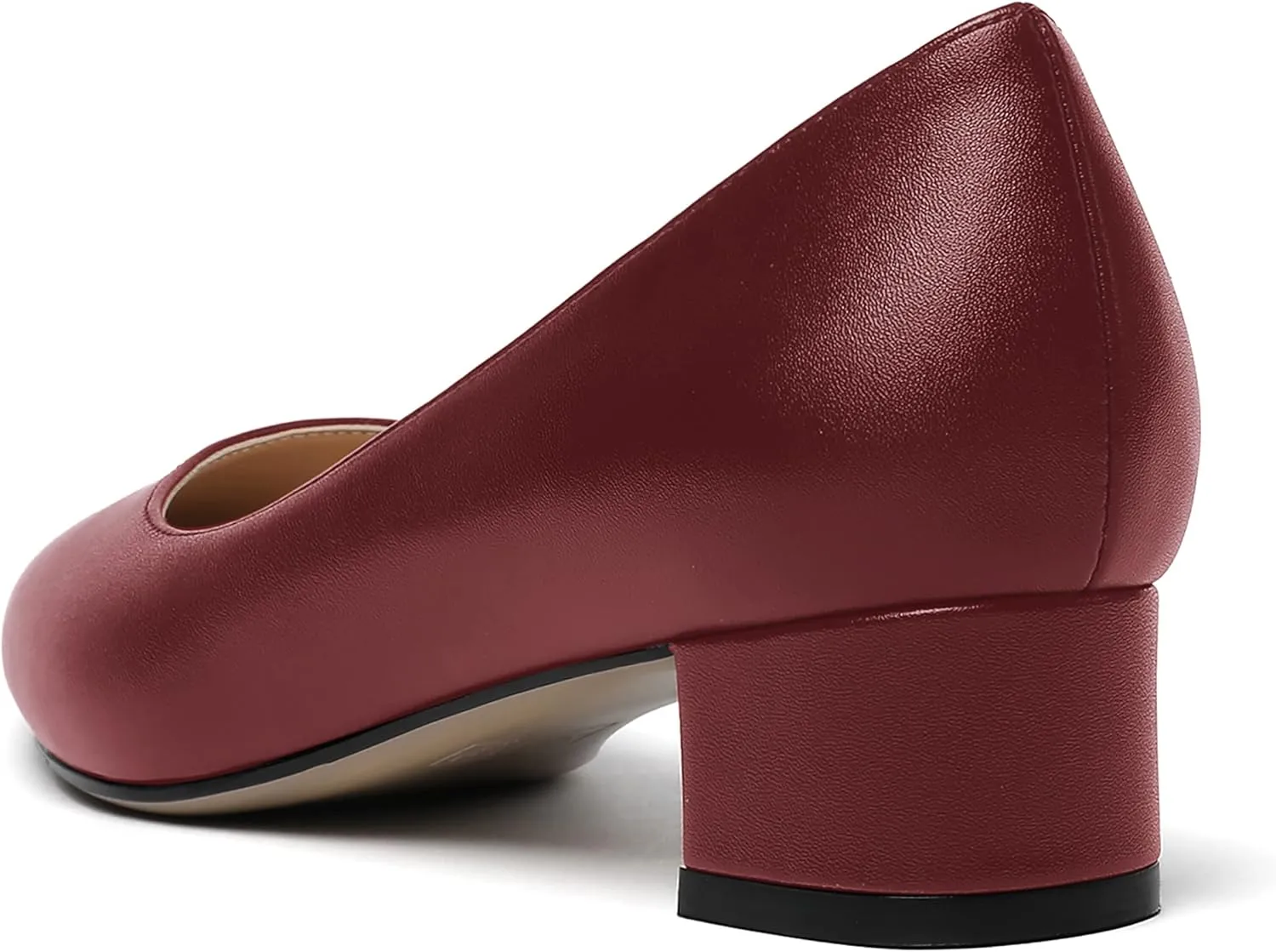 WAYDERNS Women's Matte Pointed Toe Slip On Chunky Low Heel Pumps Comfortable Office Work Dress Shoes 1.5 Inch