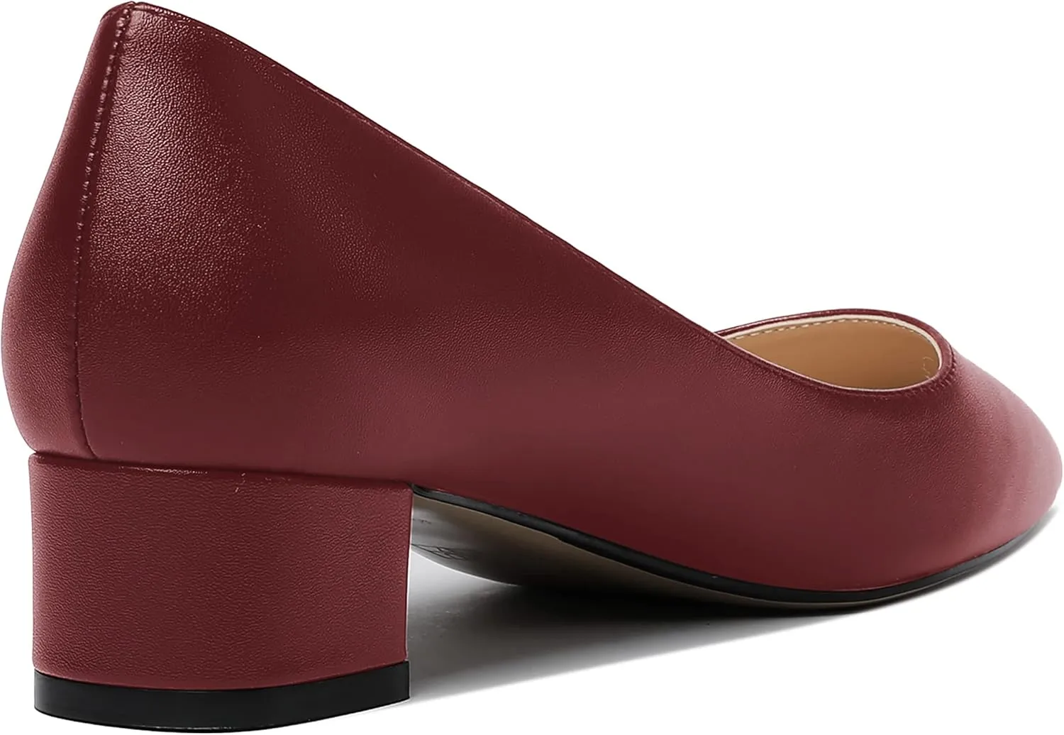 WAYDERNS Women's Matte Pointed Toe Slip On Chunky Low Heel Pumps Comfortable Office Work Dress Shoes 1.5 Inch