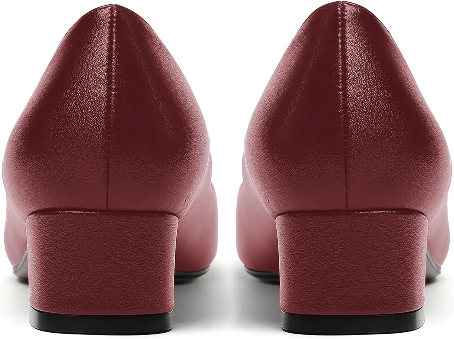 WAYDERNS Women's Matte Pointed Toe Slip On Chunky Low Heel Pumps Comfortable Office Work Dress Shoes 1.5 Inch