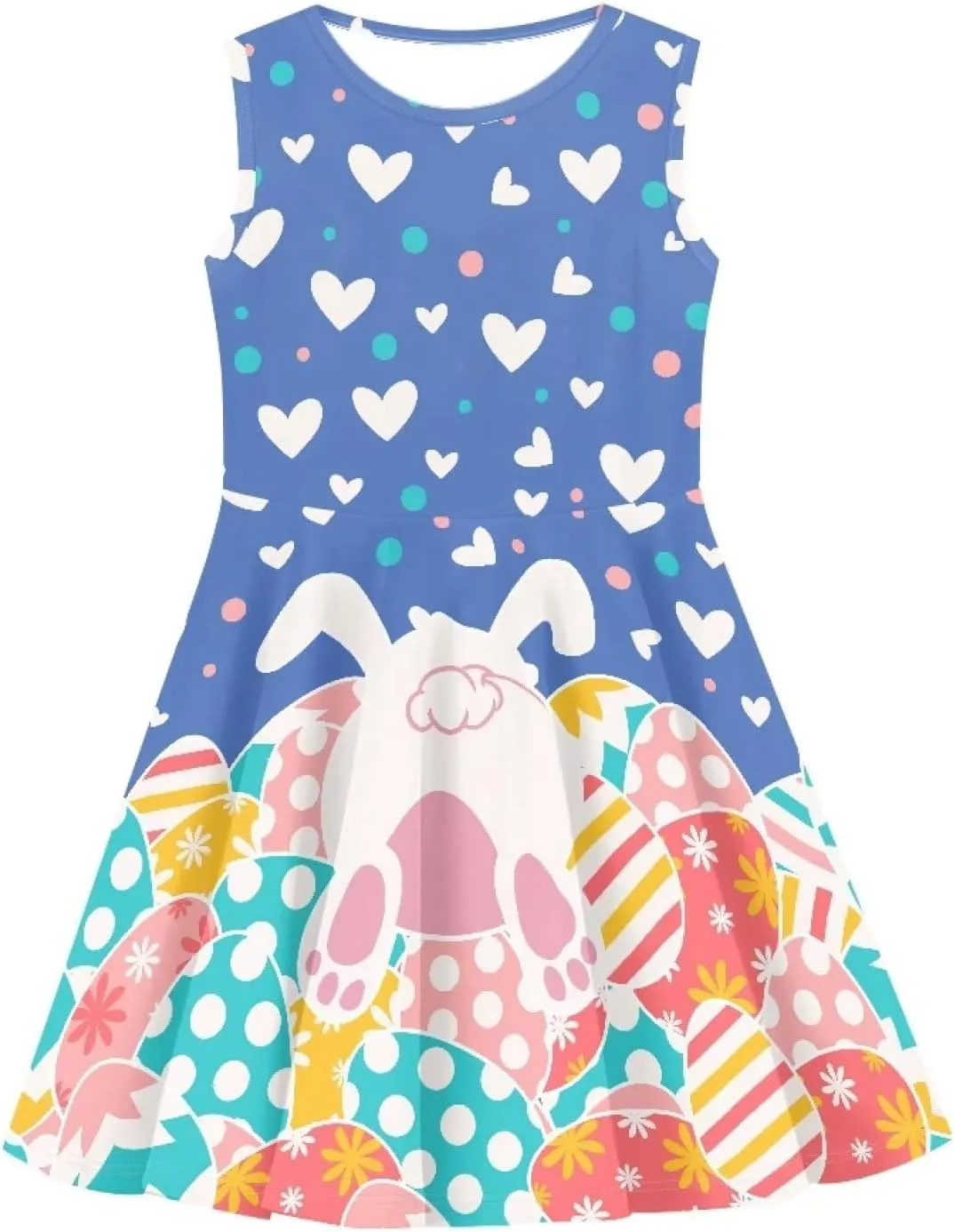 Wiryuouvt Summer Dresses for Girls Sleeveless Dress A-line Skirt