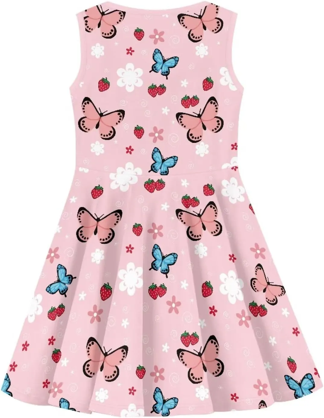Wiryuouvt Summer Dresses for Girls Sleeveless Dress A-line Skirt