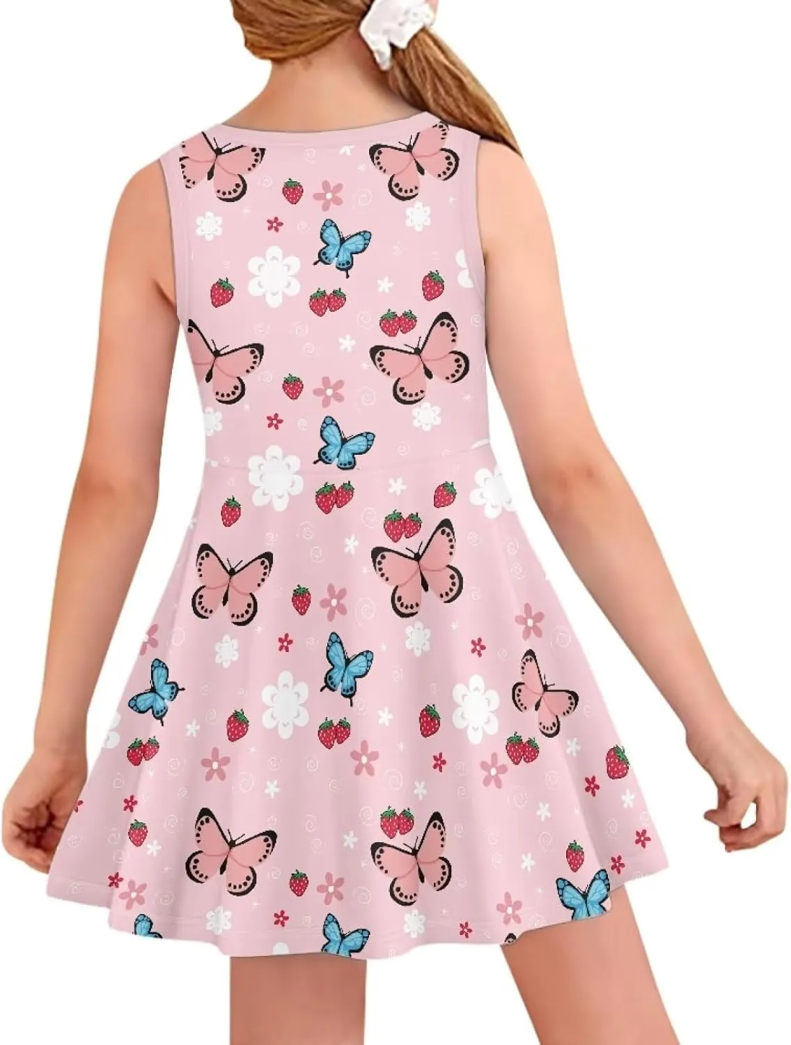 Wiryuouvt Summer Dresses for Girls Sleeveless Dress A-line Skirt