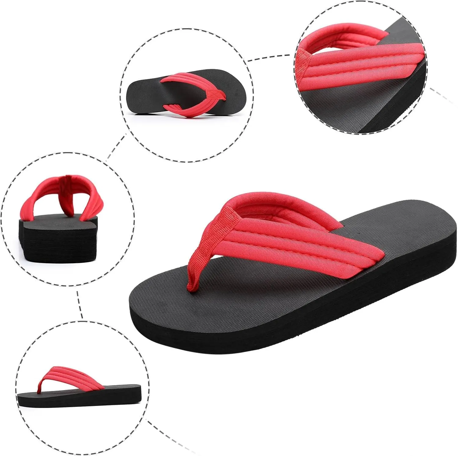 Women Shoes Flat Flip Flops Fashionable Soft Sole Outdoor Beach Flip Flops Womens Winter Slippers at Home