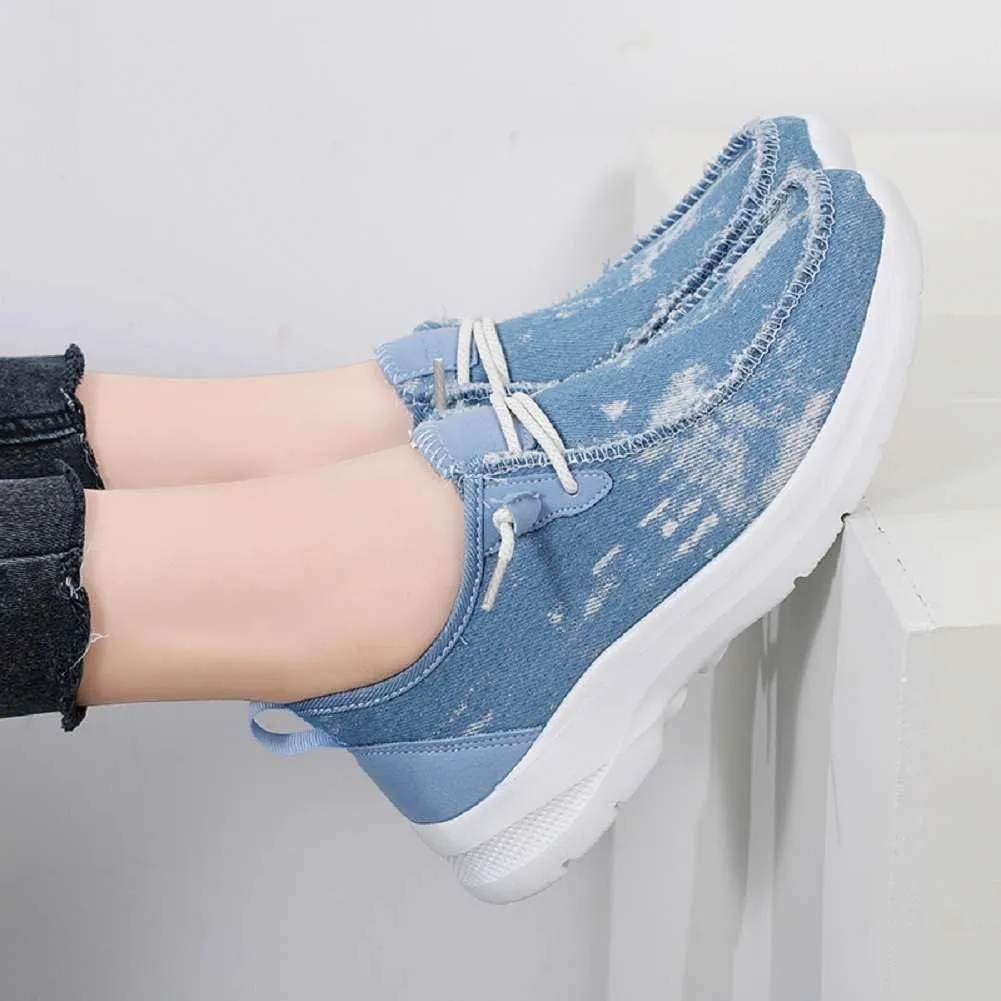 Women's Loafers Shoes Comfortable Round Toe Slip On Fashion Sneakers Breathable Lightweight Denim Walking Shoes Casual Driving Shoes for Women
