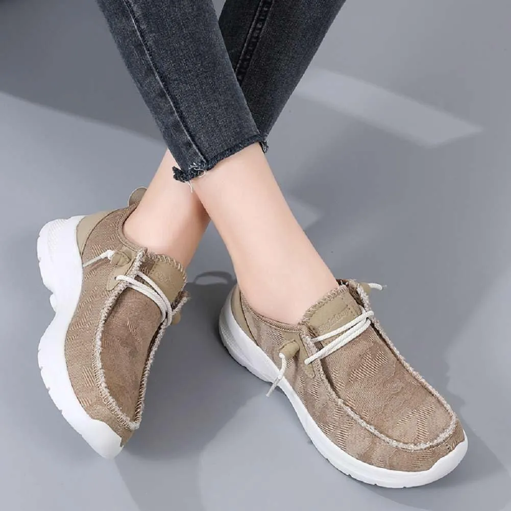 Women's Loafers Shoes Comfortable Round Toe Slip On Fashion Sneakers Breathable Lightweight Denim Walking Shoes Casual Driving Shoes for Women