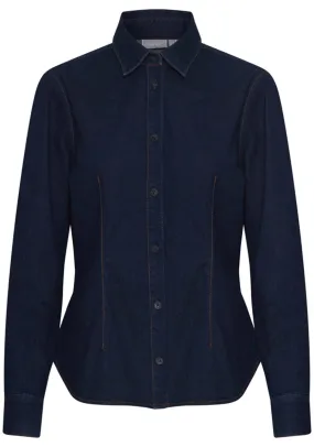 Woven Long Sleeve Shirt - Raw Blue Denim