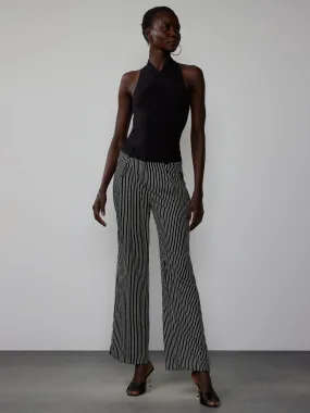 Yarn-Dyed Striped Wide Leg Pant