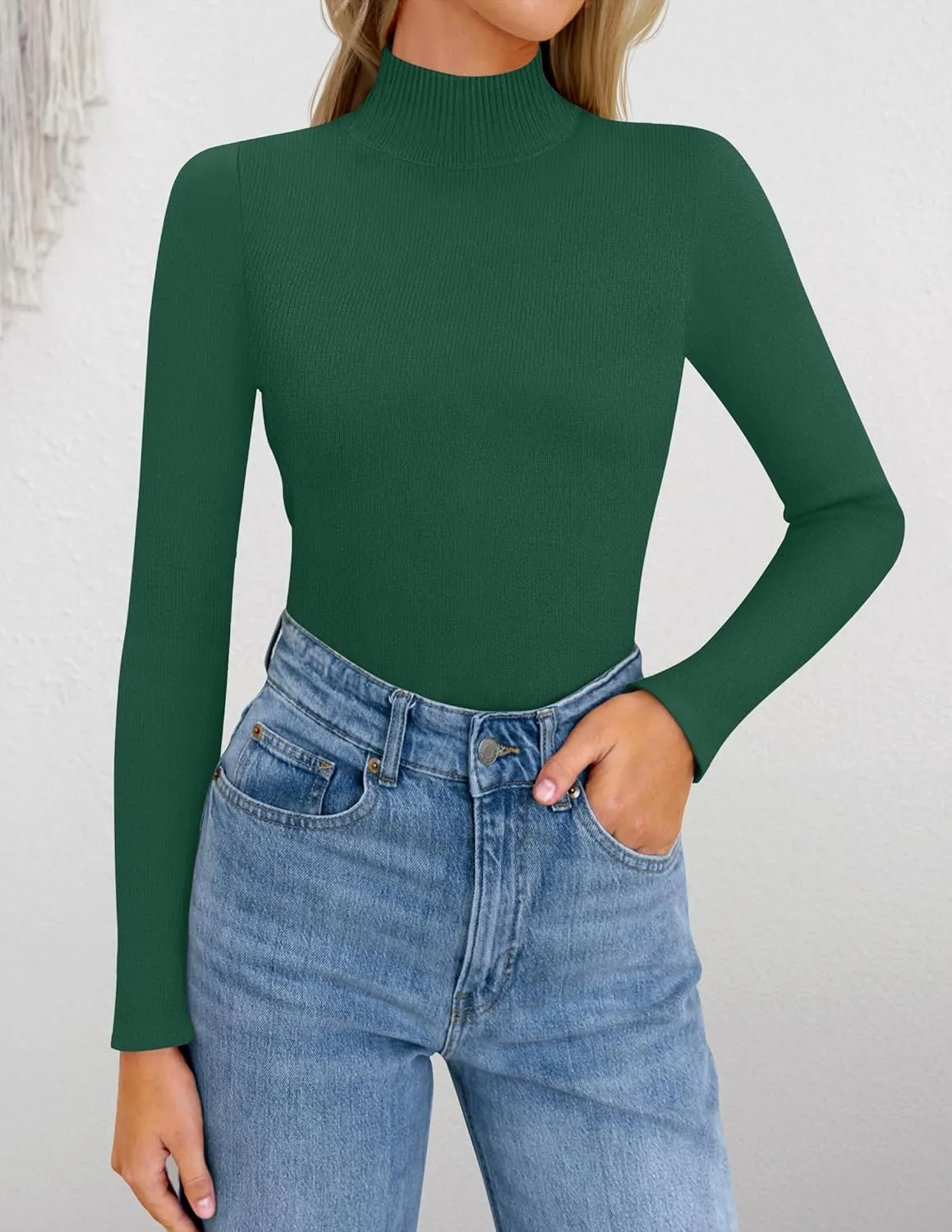 ZESICA Women's Fleece Sherpa Lined Sweater Winter Thermal Shirts Long Sleeve Mock Neck Slim Fitted Pullover Tops