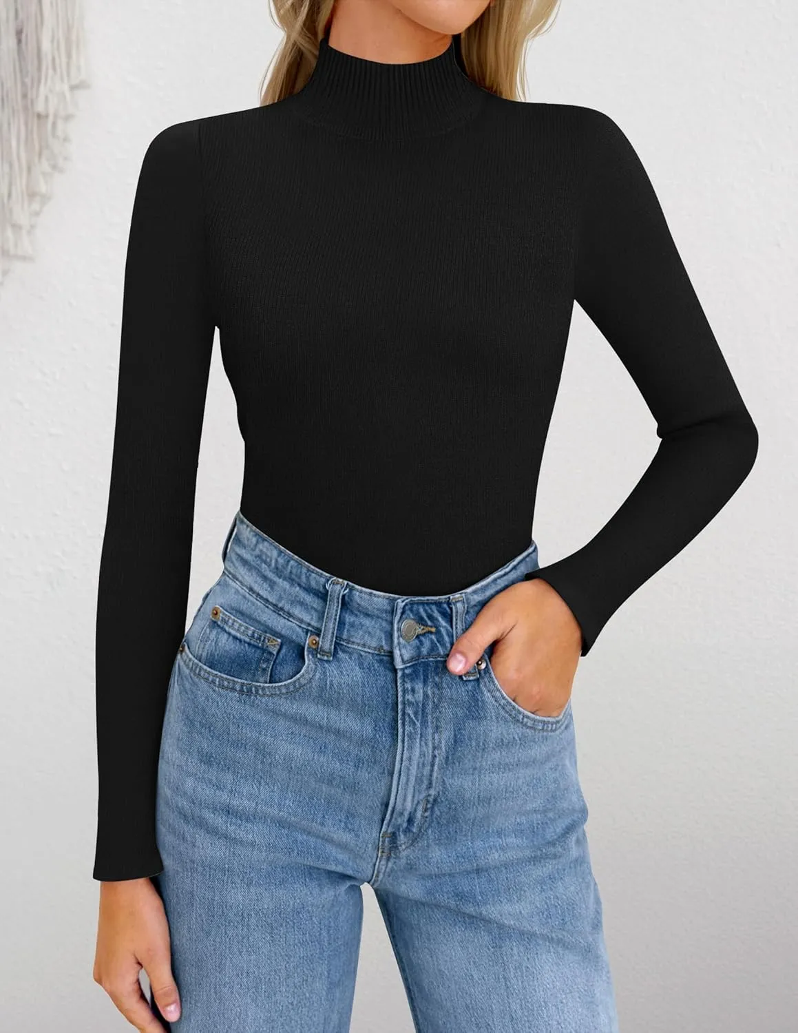 ZESICA Women's Fleece Sherpa Lined Sweater Winter Thermal Shirts Long Sleeve Mock Neck Slim Fitted Pullover Tops