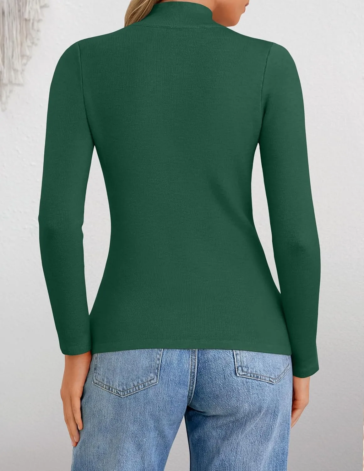ZESICA Women's Fleece Sherpa Lined Sweater Winter Thermal Shirts Long Sleeve Mock Neck Slim Fitted Pullover Tops